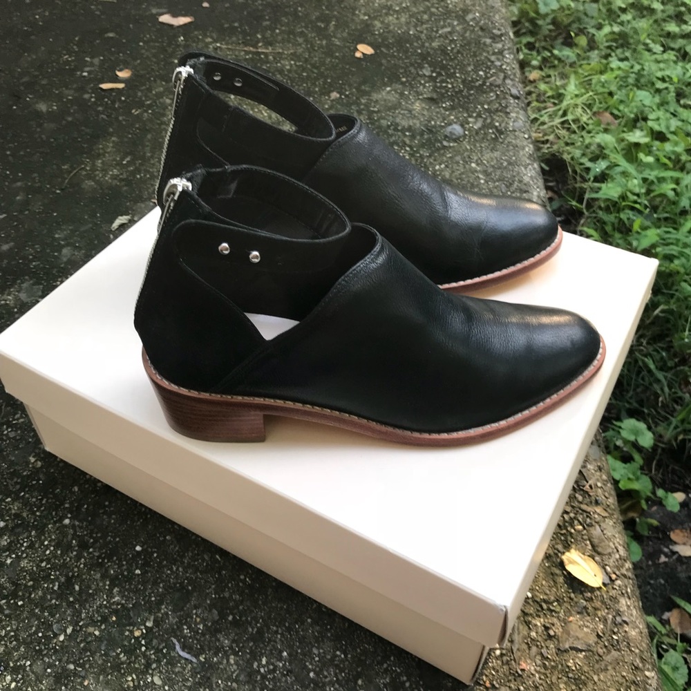 Loeffler Randall Black Leather Bootie Minimal Edgy